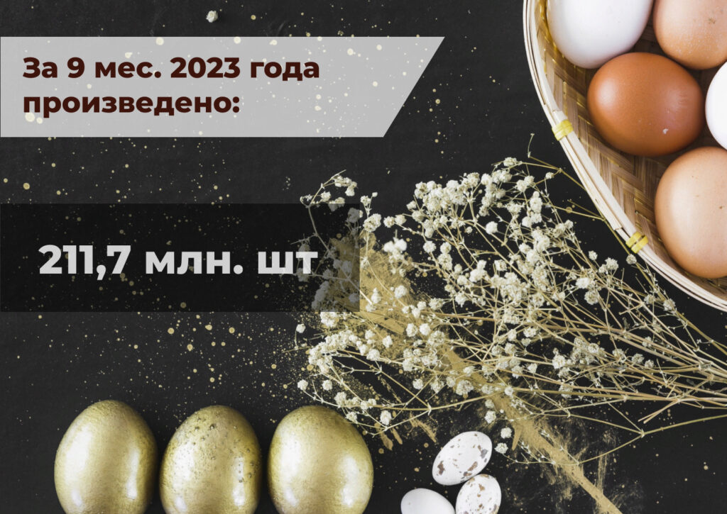  За 9 месяцев 2023 года в ДНР произведено 211,7 млн яиц 1